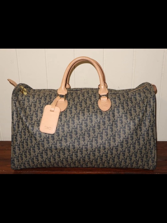 Dior Handbags - Dior Brown Beige Monogram Boston Travel Bag